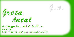 greta antal business card